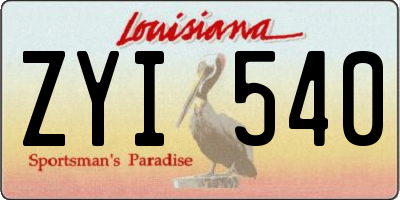 LA license plate ZYI540