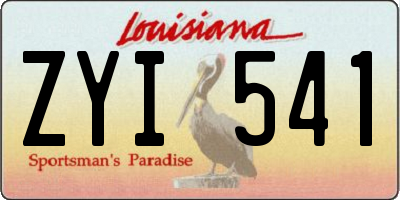 LA license plate ZYI541