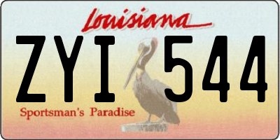 LA license plate ZYI544