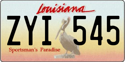 LA license plate ZYI545