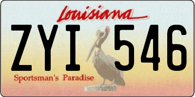 LA license plate ZYI546