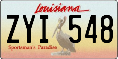LA license plate ZYI548