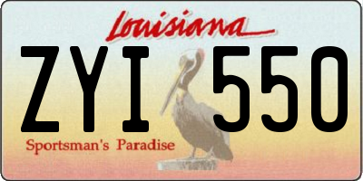 LA license plate ZYI550