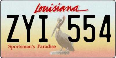 LA license plate ZYI554