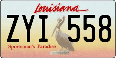 LA license plate ZYI558