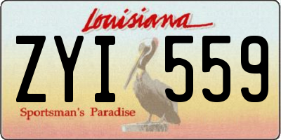 LA license plate ZYI559