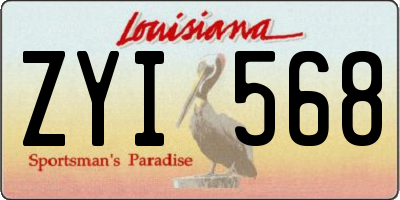 LA license plate ZYI568