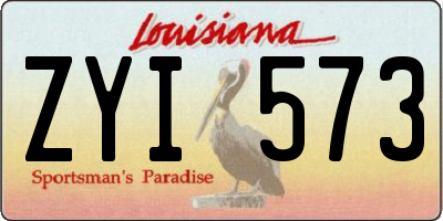 LA license plate ZYI573
