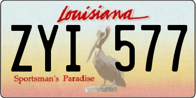 LA license plate ZYI577