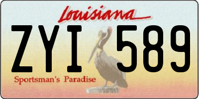 LA license plate ZYI589