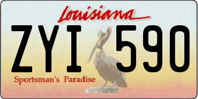 LA license plate ZYI590