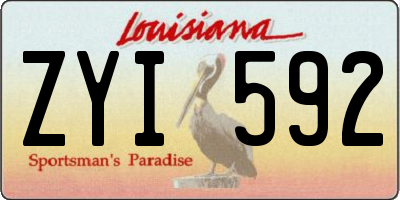 LA license plate ZYI592