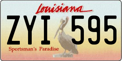LA license plate ZYI595