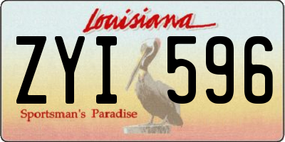 LA license plate ZYI596