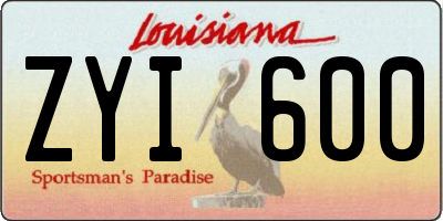 LA license plate ZYI600