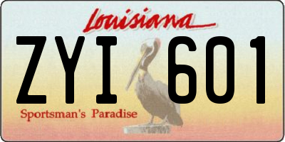 LA license plate ZYI601