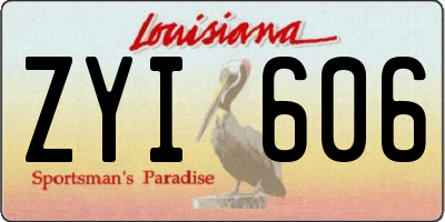 LA license plate ZYI606