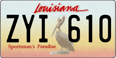 LA license plate ZYI610