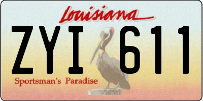 LA license plate ZYI611