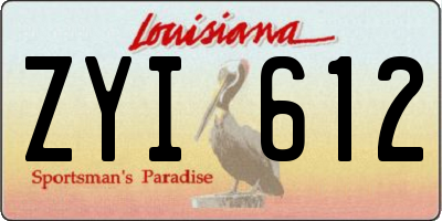 LA license plate ZYI612