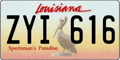 LA license plate ZYI616