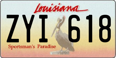 LA license plate ZYI618