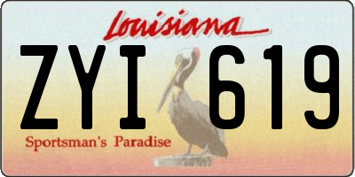 LA license plate ZYI619