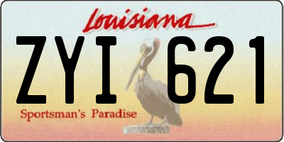 LA license plate ZYI621