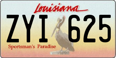 LA license plate ZYI625