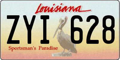 LA license plate ZYI628