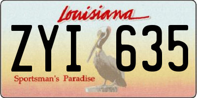 LA license plate ZYI635