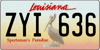 LA license plate ZYI636