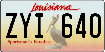LA license plate ZYI640