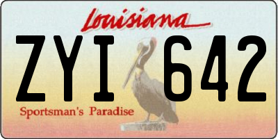 LA license plate ZYI642