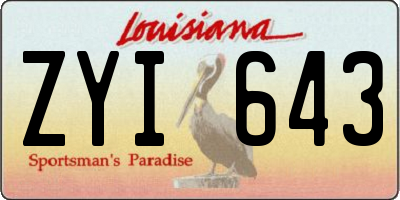 LA license plate ZYI643