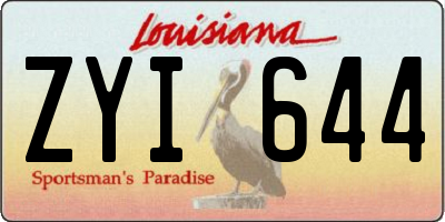 LA license plate ZYI644