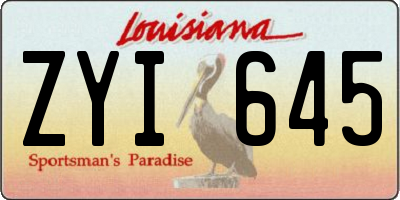 LA license plate ZYI645