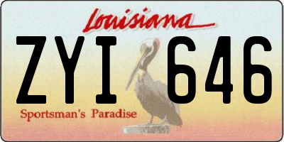 LA license plate ZYI646