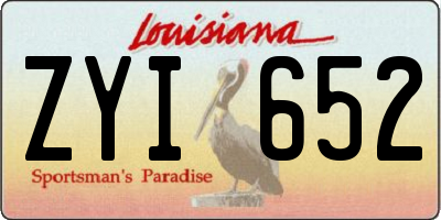 LA license plate ZYI652