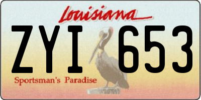 LA license plate ZYI653