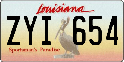 LA license plate ZYI654