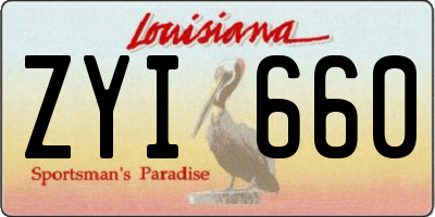 LA license plate ZYI660