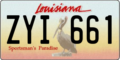 LA license plate ZYI661