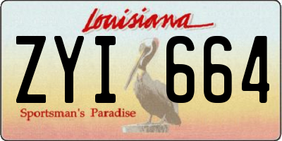 LA license plate ZYI664
