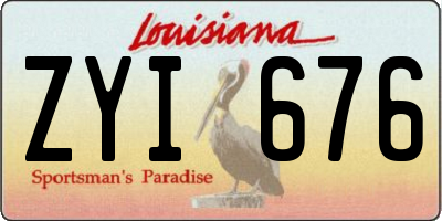 LA license plate ZYI676