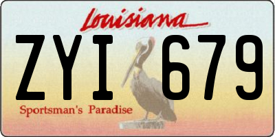 LA license plate ZYI679