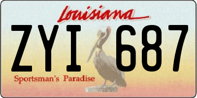 LA license plate ZYI687