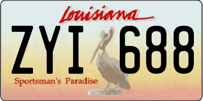 LA license plate ZYI688