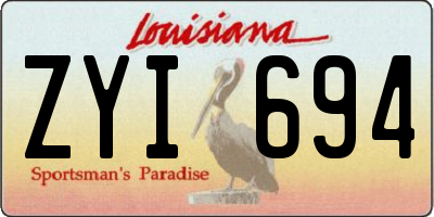 LA license plate ZYI694