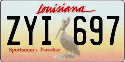 LA license plate ZYI697
